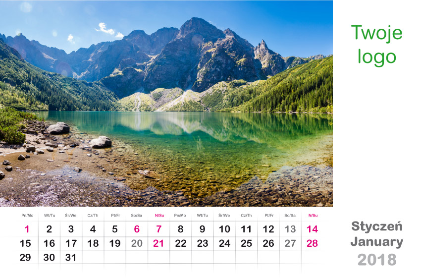 Biurkowy A5 Pozion 148 x 210 mm 13 kartkowy, oprawa w srężynkę, opakowanie kartonowe