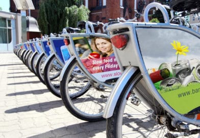 Werbung auf dem Fahrrad