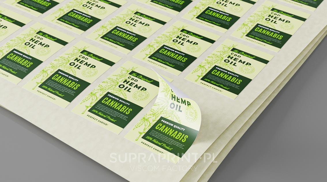 Bedruckte Aufkleber für Cannbis Produkte und CBD-Öle